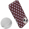 image:imageCasely iPhone 15 Plus Case  Spotted in SoHo  Burgundy Polka Dot  Compatible with MagSafe  Classic Ultra Slim Design