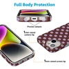 image:imageCasely iPhone 15 Plus Case  Spotted in SoHo  Burgundy Polka Dot  Compatible with MagSafe  Classic Ultra Slim Design