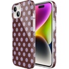 image:imageCasely iPhone 15 Plus Case  Spotted in SoHo  Burgundy Polka Dot  Compatible with MagSafe  Classic Ultra Slim Design