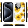 image:imageCasely iPhone 15 Pro Case  Golden Garden  Yellow Sunflower  Bold Protective Design  Compatible with MagSafe