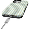 image:imageCasely iPhone 15 Pro Case  Pastel Picnic  Blue amp Green Gingham  Bold Protective Design  Compatible with MagSafe
