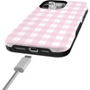 image:imageCasely iPhone 15 Pro Case  Pink Plaid  Sunday Best  Bold Protective Design  Compatible with MagSafe