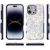 image:imageCasely iPhone 16 Pro Case  All Smiles  Smiley Face Sticker  Bold Protective Design  MagSafe Compatible DesignCupids Canvas  Periwinkle Floral