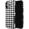 image:imageCasely iPhone 16 Pro Case  Harlequin Salem Diamond  Black and White  Bold Protective Design  MagSafe Compatible Design