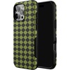 image:imageCasely iPhone 16 Pro Case  Harlequin Wicked Diamond  Black and Green  Bold Protective Design  MagSafe Compatible Design
