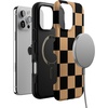 image:imageCasely iPhone 16 Pro Max Case  Fit Check  Black amp Brown Checkerboard  Bold Protective Design  MagSafe Compatible Design