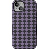 image:imageCasely iPhone 15 Case  Harlequin Midnight Diamond  Black and Purple  Bold Protective Design  MagSafe Compatible Design