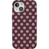 image:imageCasely iPhone 15 Case  Spotted in SoHo  Burgundy Polka Dot  Bold Protective Design  Compatible with MagSafe