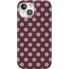 image:imageCasely iPhone 15 Case  Spotted in SoHo  Burgundy Polka Dot  Compatible with MagSafe  Classic Ultra Slim Design