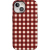 image:imageCasely iPhone 15 Plus Case  Checked Twice  Red Plaid  Bold Protective Design  MagSafe Compatible Design