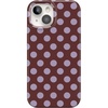 image:imageCasely iPhone 15 Plus Case  Spotted in SoHo  Burgundy Polka Dot  Compatible with MagSafe  Classic Ultra Slim Design