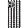 image:imageCasely iPhone 15 Pro Case  Harlequin Salem Diamond  Black and White  Bold Protective Design  MagSafe Compatible Design