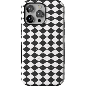 image:imageCasely iPhone 14 Pro Max Case  Harlequin Salem Diamond  Black and White  Bold Protective Design  MagSafe Compatible Design