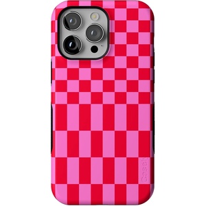 image:imageCasely iPhone 14 Pro Max Case  Vibe Check  Pink Checkerboard  Bold Protective Design  Compatible with MagSafe