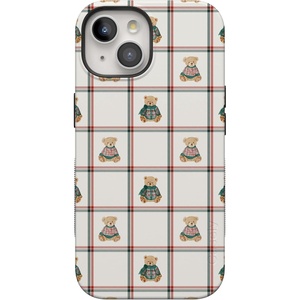 image:imageCasely iPhone 15 Case  Bear Hugs  Teddy Squares  Bold Protective Design  MagSafe Compatible Design