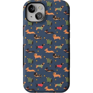image:imageCasely iPhone 15 Case  Dashing Doxies  Dachshund Dog  Bold Protective Design  MagSafe Compatible Design
