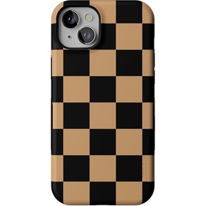 image:imageCasely iPhone 15 Case  Fit Check  Black amp Brown Checkerboard  Bold Protective Design  MagSafe Compatible Design