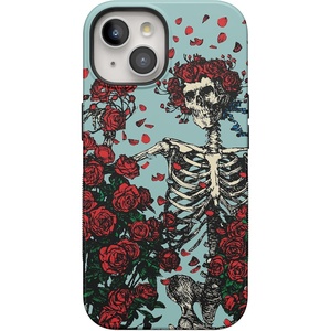 image:imageCasely iPhone 15 Case  Forever Grateful  Grateful Dead Skeleton Floral  Bold Protective Design  Compatible with MagSafe