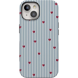 image:imageCasely iPhone 15 Case  Love Lines  Blue Stripes  Bold Protective Design  MagSafe Compatible Design