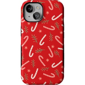 image:imageCasely iPhone 15 Case  Peppermint Kiss  Candy Cane  Bold Protective Design  MagSafe Compatible Design