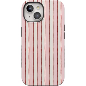 image:imageCasely iPhone 15 Case  Pretty in Pastel  Blush Stripes  Bold Protective Design  MagSafe Compatible Design