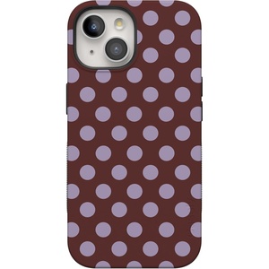 image:imageCasely iPhone 15 Case  Spotted in SoHo  Burgundy Polka Dot  Bold Protective Design  Compatible with MagSafe