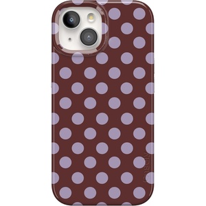 image:imageCasely iPhone 15 Case  Spotted in SoHo  Burgundy Polka Dot  Compatible with MagSafe  Classic Ultra Slim Design