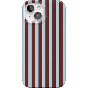 image:imageCasely iPhone 15 Case  Sunday in Brooklyn  Chocolate Blue Stripes  Compatible with MagSafe  Classic Ultra Slim Design