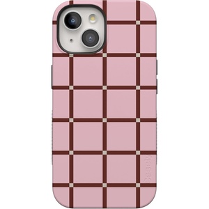 image:imageCasely iPhone 15 Case  Uptown Gridlock  Pink Checkerboard  Bold Protective Design  Compatible with MagSafe