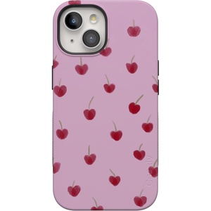 image:imageCasely iPhone 15 Case  Very Cherry  Painted Cherries  Bold Protective Design  MagSafe Compatible Design