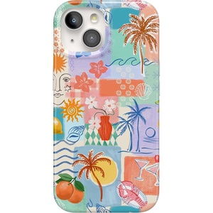 image:imageCasely iPhone 15 Case  Wild at Heart  Tiger  Compatible with MagSafe  Classic Ultra Thin DesignTropical Heat  Beachy Collage