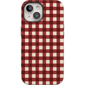 image:imageCasely iPhone 15 Plus Case  Checked Twice  Red Plaid  Bold Protective Design  MagSafe Compatible Design