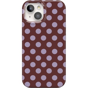 image:imageCasely iPhone 15 Plus Case  Spotted in SoHo  Burgundy Polka Dot  Compatible with MagSafe  Classic Ultra Slim Design
