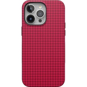 image:imageCasely iPhone 15 Pro Case  Best Dressed  Red Houndstooth  Bold Protective Design  MagSafe Compatible Design
