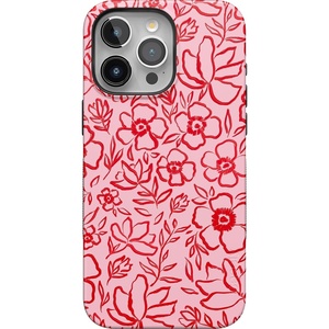 image:imageCasely iPhone 15 Pro Case  Blush Garden  Floral Doodle  Bold Protective Design  Compatible with MagSafe