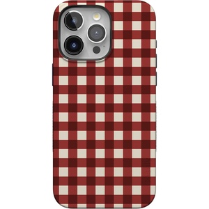 image:imageCasely iPhone 15 Pro Case  Checked Twice  Red Plaid  Bold Protective Design  MagSafe Compatible Design