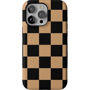 image:imageCasely iPhone 15 Pro Case  Fit Check  Black amp Brown Checkerboard  Bold Protective Design  MagSafe Compatible Design