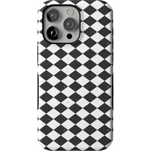 image:imageCasely iPhone 15 Pro Case  Harlequin Salem Diamond  Black and White  Bold Protective Design  MagSafe Compatible Design