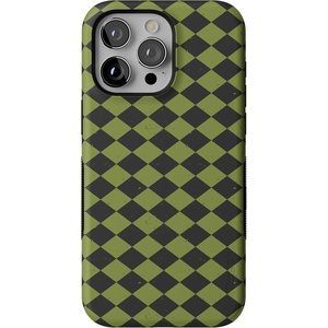 image:imageCasely iPhone 15 Pro Case  Harlequin Wicked Diamond  Black and Green  Bold Protective Design  MagSafe Compatible Design
