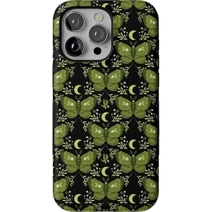 image:imageCasely iPhone 15 Pro Case  Mystic Moths  Green Twilight  Bold Protective Design  MagSafe Compatible Design