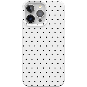 image:imageCasely iPhone 15 Pro Case  On the Dot  White Polka Dot  Compatible with MagSafe  Classic Ultra Slim Design