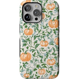 image:imageCasely iPhone 15 Pro Case  Pumpkin Patch  Green Vines  Bold Protective Design  MagSafe Compatible Design