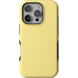 image:imageCasely iPhone 16 Pro Case  All Smiles  Smiley Face Sticker  Bold Protective Design  MagSafe Compatible DesignButter Me Up  Butter Yellow