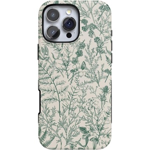 image:imageCasely iPhone 16 Pro Case  All Smiles  Smiley Face Sticker  Bold Protective Design  MagSafe Compatible DesignGreen Floral  Sage Garden