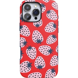 image:imageCasely iPhone 16 Pro Case  All Smiles  Smiley Face Sticker  Bold Protective Design  MagSafe Compatible DesignId Pick You  Red Strawberry