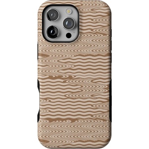 image:imageCasely iPhone 16 Pro Case  All Smiles  Smiley Face Sticker  Bold Protective Design  MagSafe Compatible DesignMocha Ripple  Brown Waves