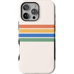 image:imageCasely iPhone 16 Pro Case  All Smiles  Smiley Face Sticker  Bold Protective Design  MagSafe Compatible DesignTotally Groovy  Rainbow Stripes Colorblock
