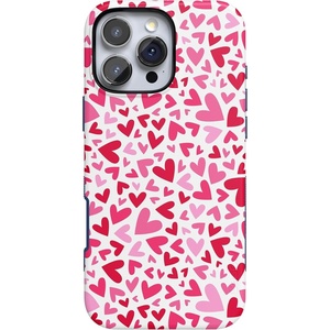 image:imageCasely iPhone 16 Pro Case  All Smiles  Smiley Face Sticker  Bold Protective Design  MagSafe Compatible DesignXOXO  Pink Candy Hearts