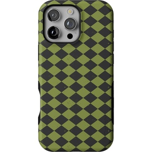 image:imageCasely iPhone 16 Pro Case  Harlequin Wicked Diamond  Black and Green  Bold Protective Design  MagSafe Compatible Design