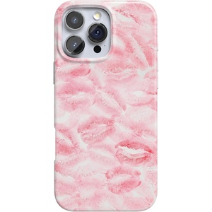 image:imageCasely iPhone 16 Pro Case  Im Yours  Tiny Hearts  Compatible with MagSafe  Classic Ultra Slim DesignSealed with a Kiss  Pink Lipstick